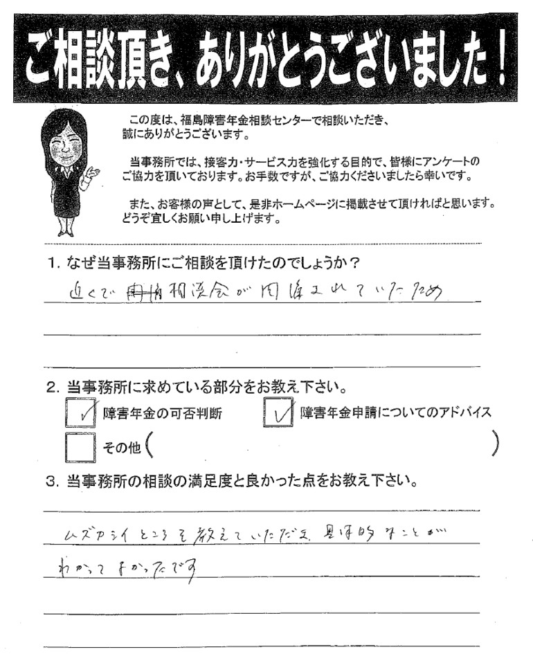 【2019年3月19日】ムズカシイところを教えていただき、具体的なことがわかってよかったです。（会津若松市）